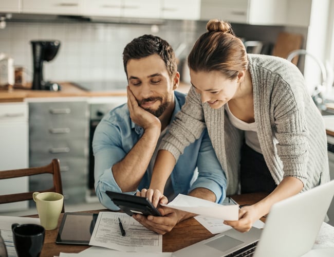 couple working on personal finances together