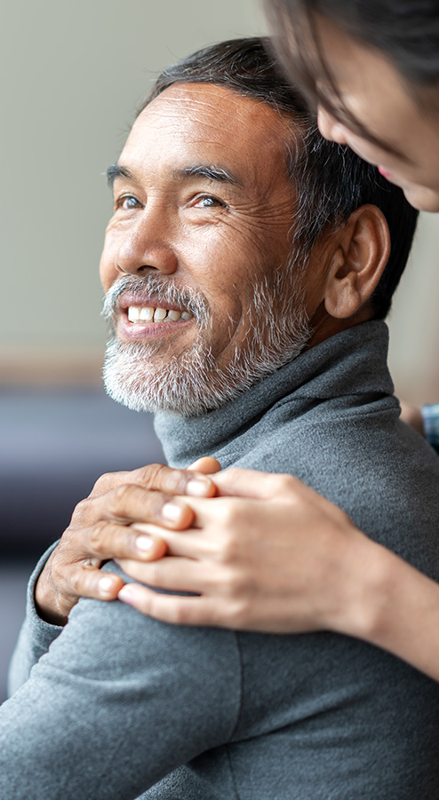 senior man receiving care