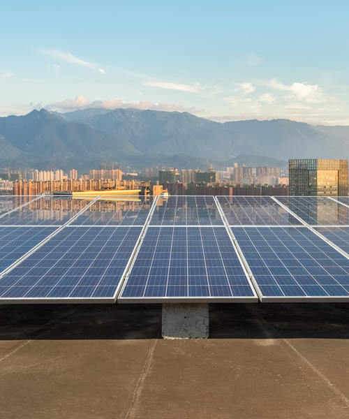 solar energy panels on a rooftop